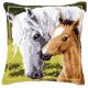 Подушка Vervaco 0144668 White horse and her foal / Подушка Белая лошадь с жеребенком